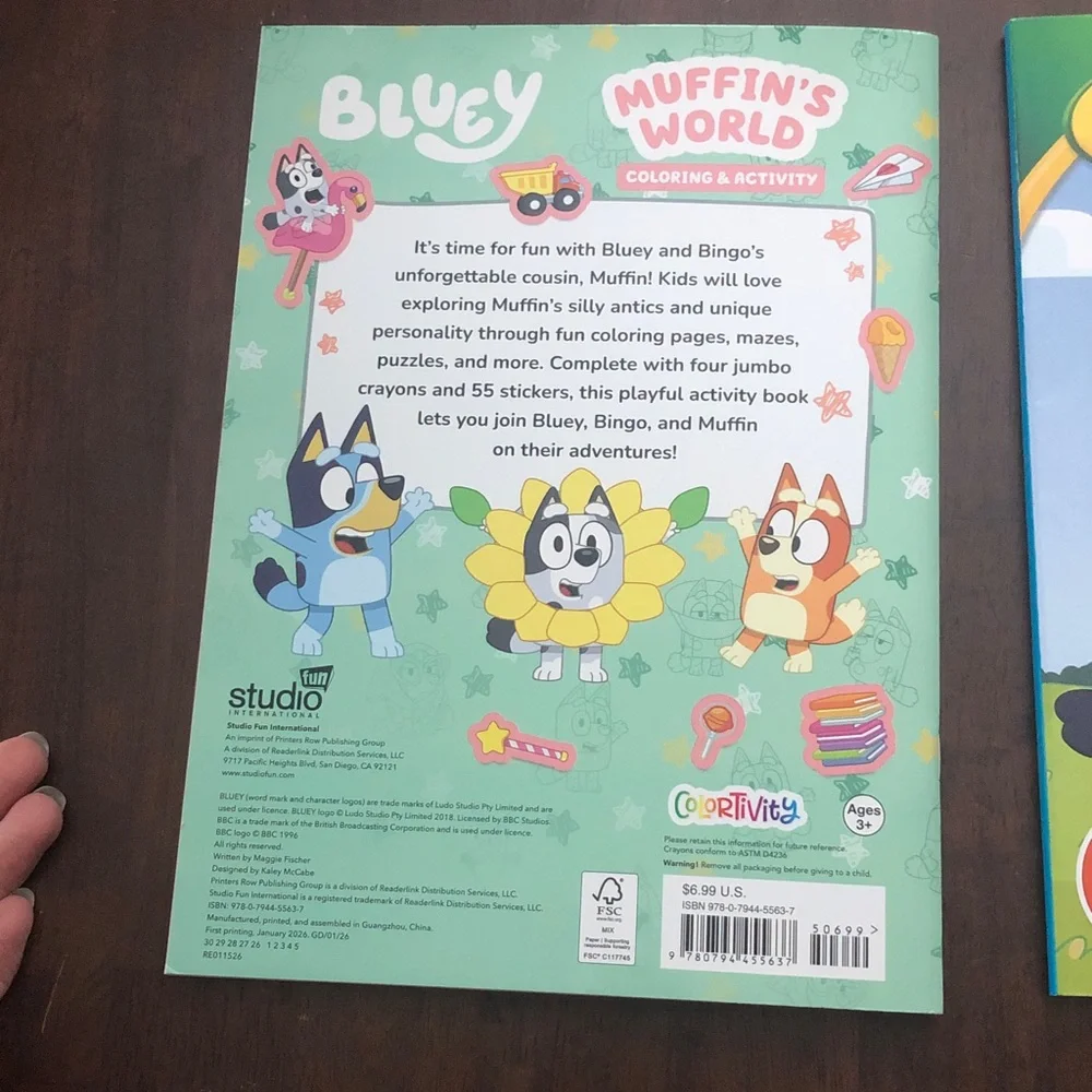 🎃 Bluey & Muffin Coloring & Activities Books Set